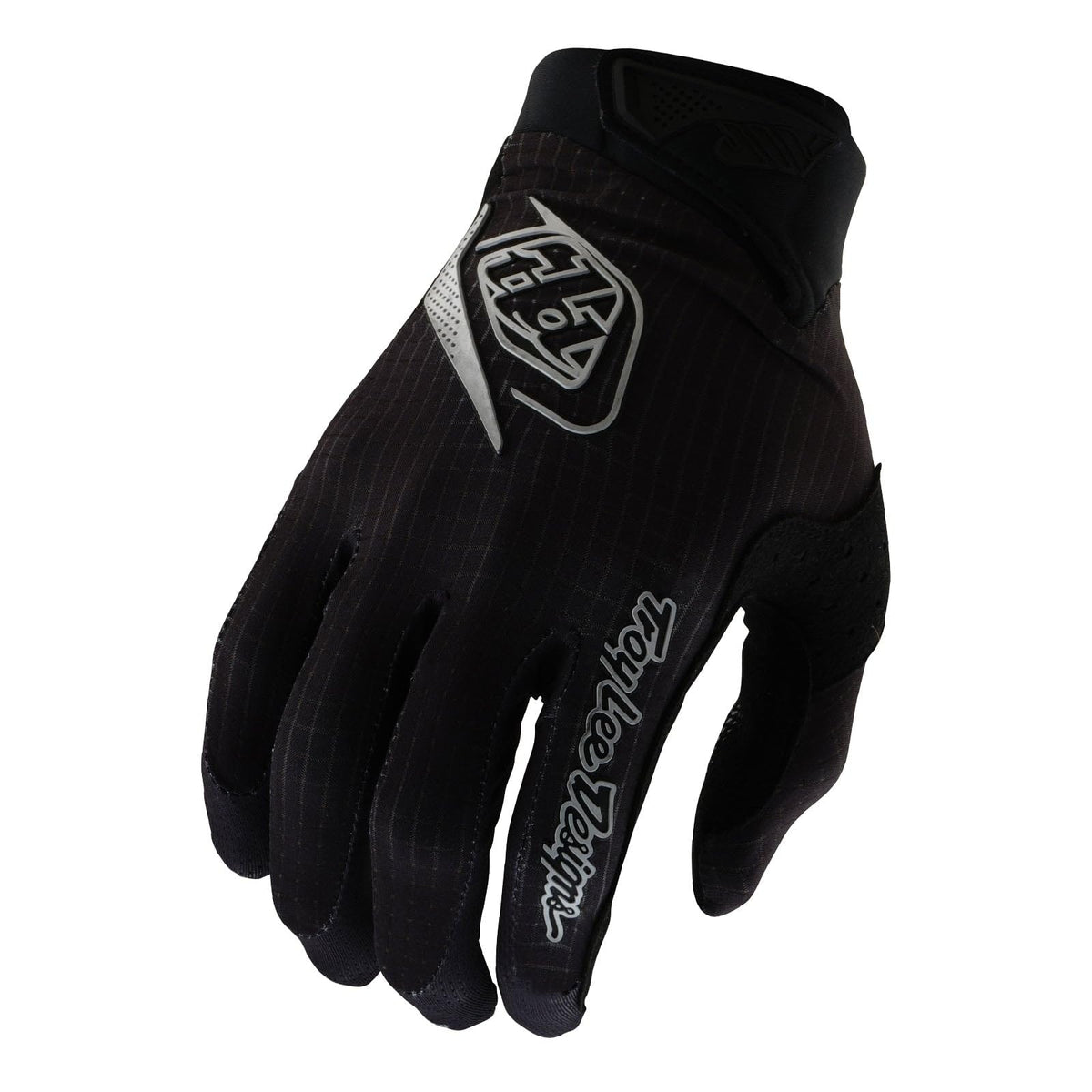 Troy Lee Designs Air Glove front view showing mono black fit and grip benefit