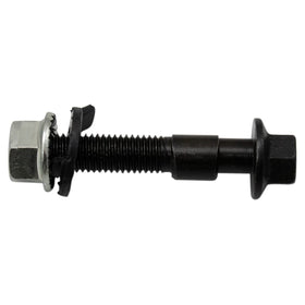 TRQ camber bolt installed on a vehicle control arm — demonstrates correct mounting