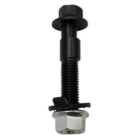 TRQ camber bolt kit laid out with scale — displays included pieces and size