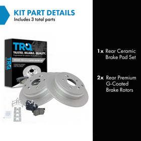 TRQ ceramic brake pad close-up highlighting low-dust friction advantage