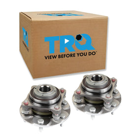 TRQ front hub assembly pair front view showing precise fit and quick replacement
