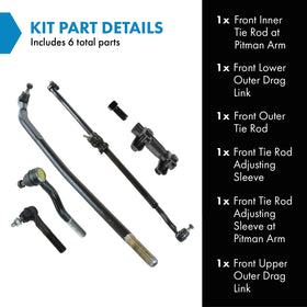 TRQ front inner tie rod close-up highlighting durable construction and corrosion resistance