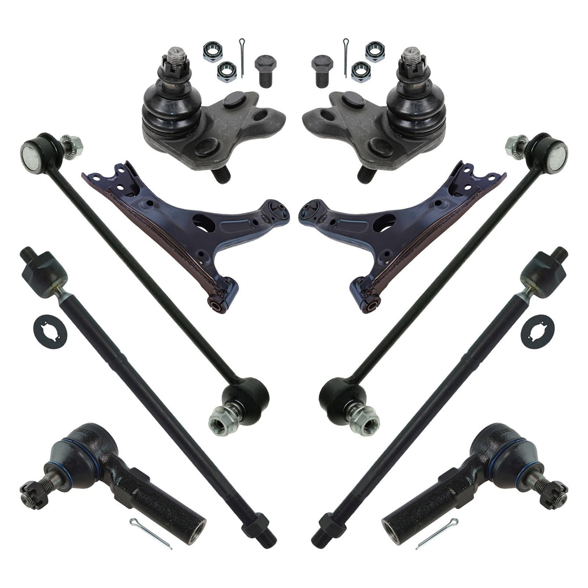 TRQ front kit packaging showing contents and fitment benefit