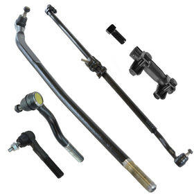 TRQ steering kit front packaging showing all six components and fitment benefits