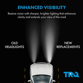 TRQ headlight installed on vehicle demonstrating seamless alignment and restored appearance benefit