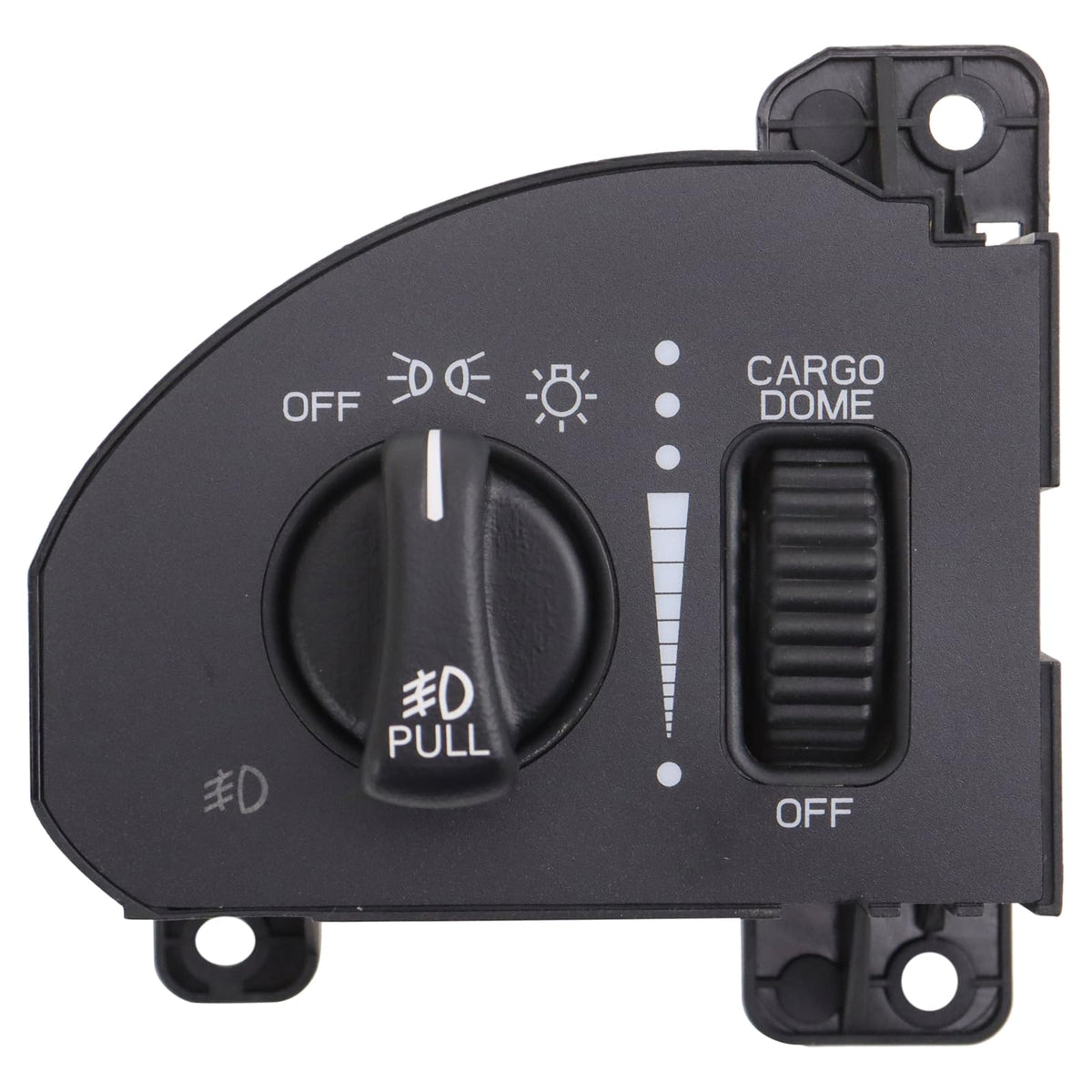 TRQ headlight switch front view showing controls and improved reliability
