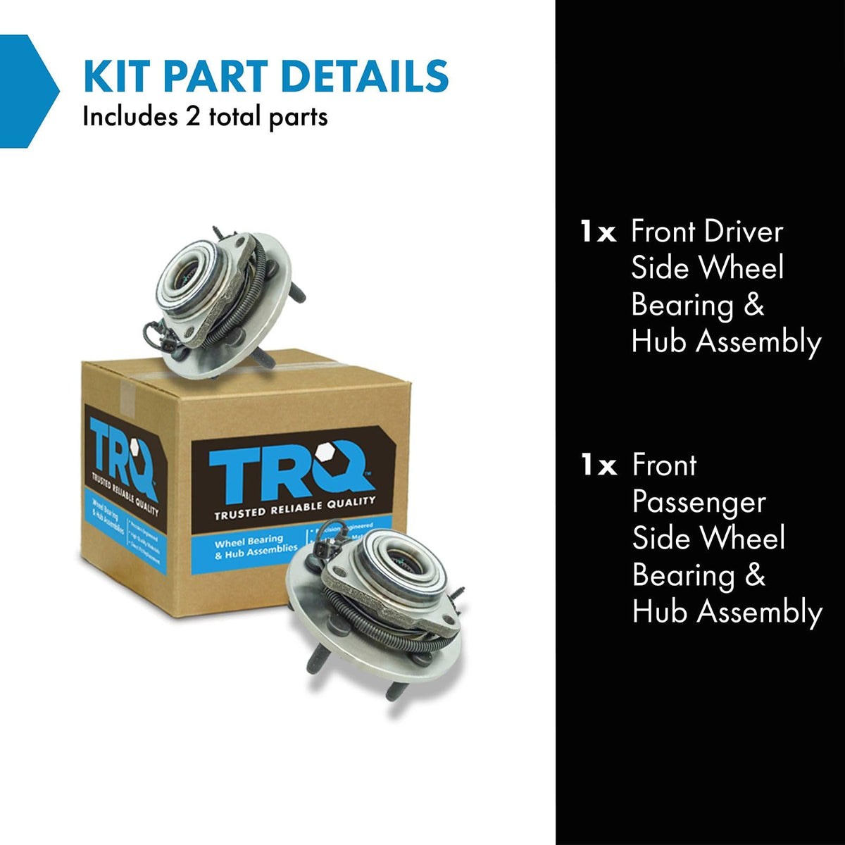 TRQ close-up of bearing and grease seal delivering smooth rotation benefit