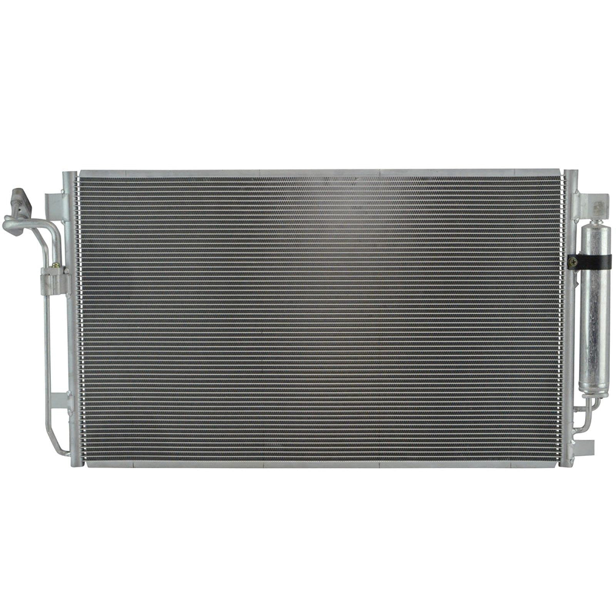 TRQ condenser installed in a Nissan engine bay demonstrating correct fit