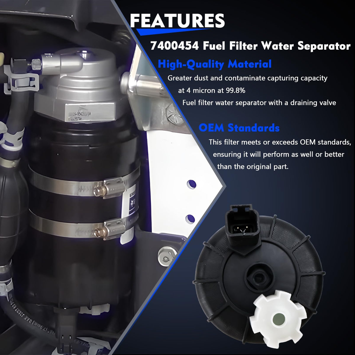 TRSCJXN filter with included fixing brackets showing complete mounting hardware package