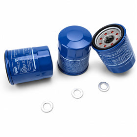 TRSCJXN front view of oil filter showing label and fitment benefits