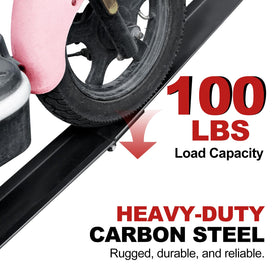 TRUCFUSION folded ramp compact in hand for easy trunk storage benefit