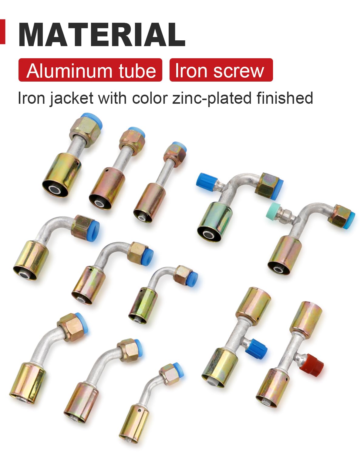 TRUCFUSION fittings next to tape measure demonstrating size and thread compatibility