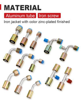 TRUCFUSION fittings next to tape measure demonstrating size and thread compatibility