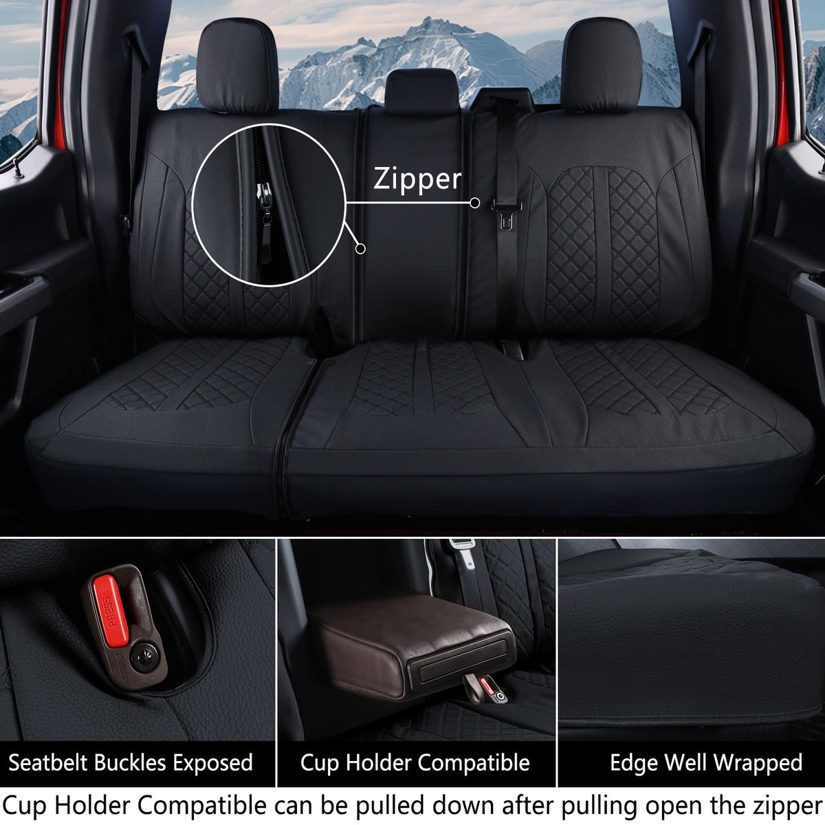 Truckiipa front center console cover installed for cohesive interior styling