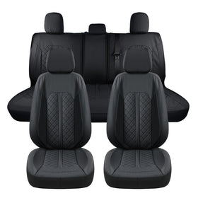 Truckiipa front seat covers installed showing custom fit and clean appearance