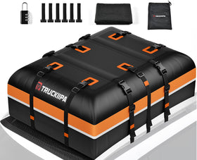 Truckiipa front view of rooftop cargo bag showing shape and capacity for extra luggage