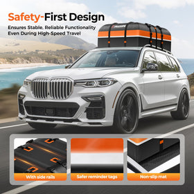 Truckiipa rooftop bag installed on an SUV demonstrating stable fit and low wind profile
