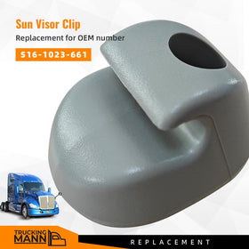 Truckingmann close-up of visor clip detail highlighting PC+ABS construction for durability