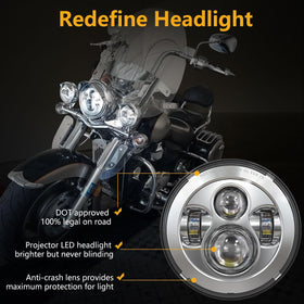 TRUCKMALL pair of 4.5-inch fog lights close-up showing LED emitters for improved road edge visibility