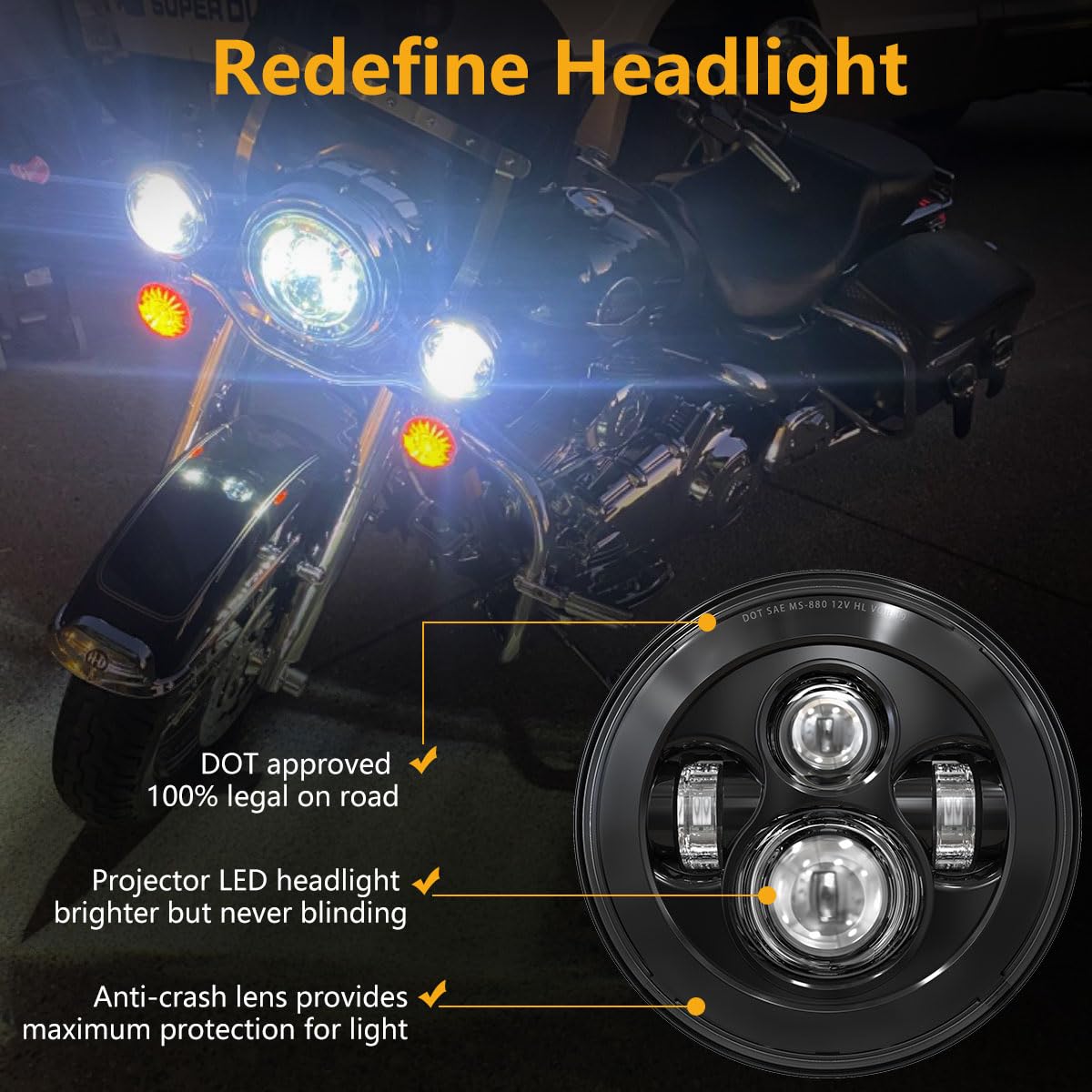 TRUCKMALL pair of 4.5-inch fog lights highlighting extra lower-beam illumination