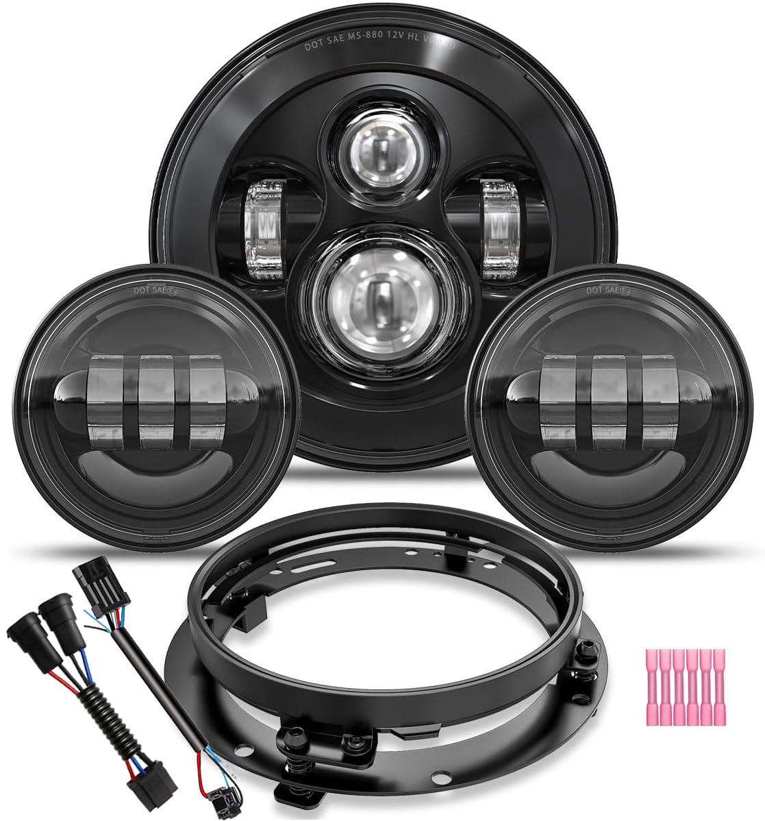 TRUCKMALL front view 7-inch headlight showing design and improved road visibility
