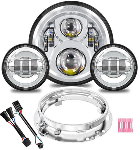 TRUCKMALL 7-inch headlight front view showing bright beam benefit