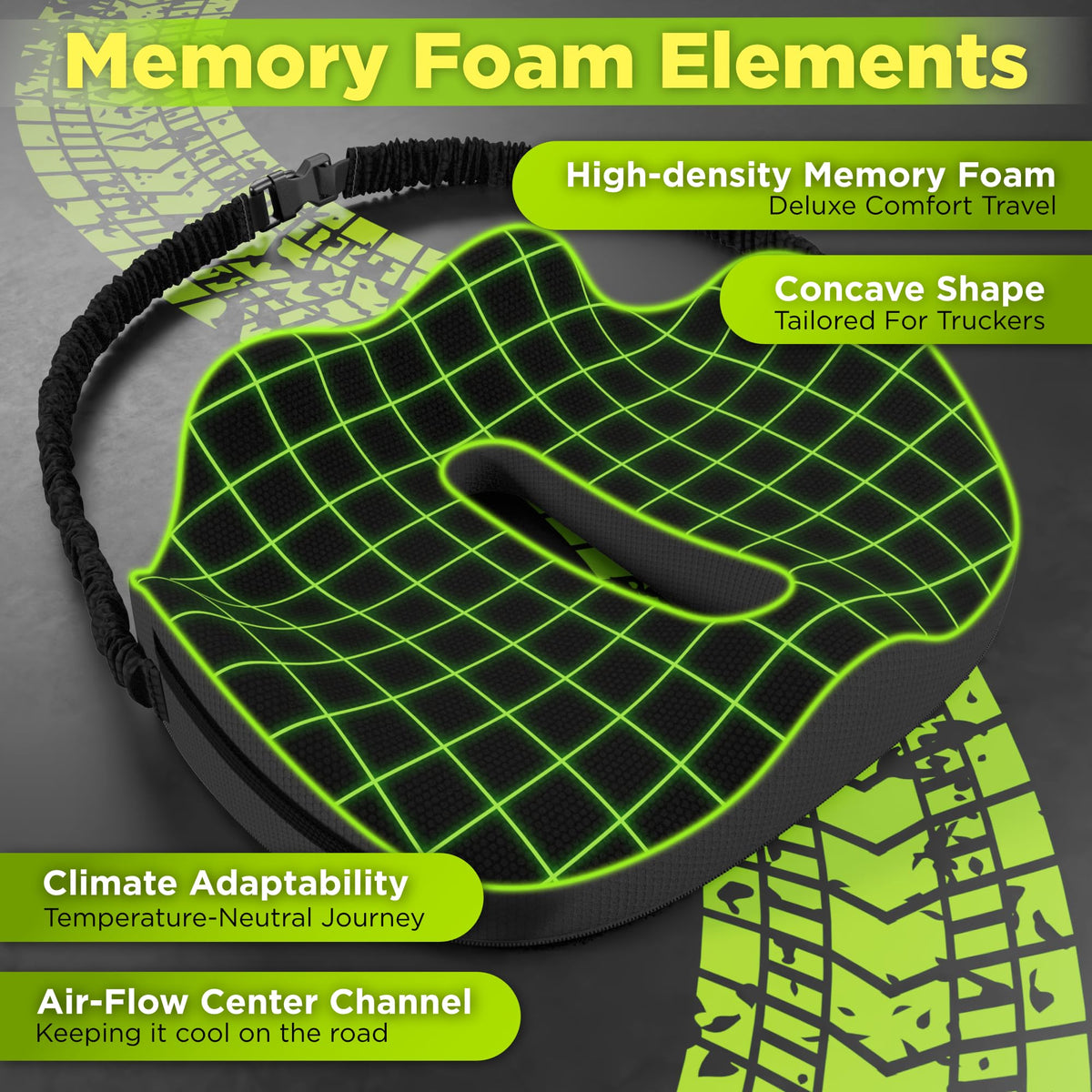 Truckules closeup of memory foam texture illustrating comfortable, supportive foam