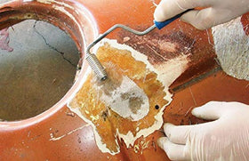 True Composites used on car fender repair, reliable adhesion for bodywork