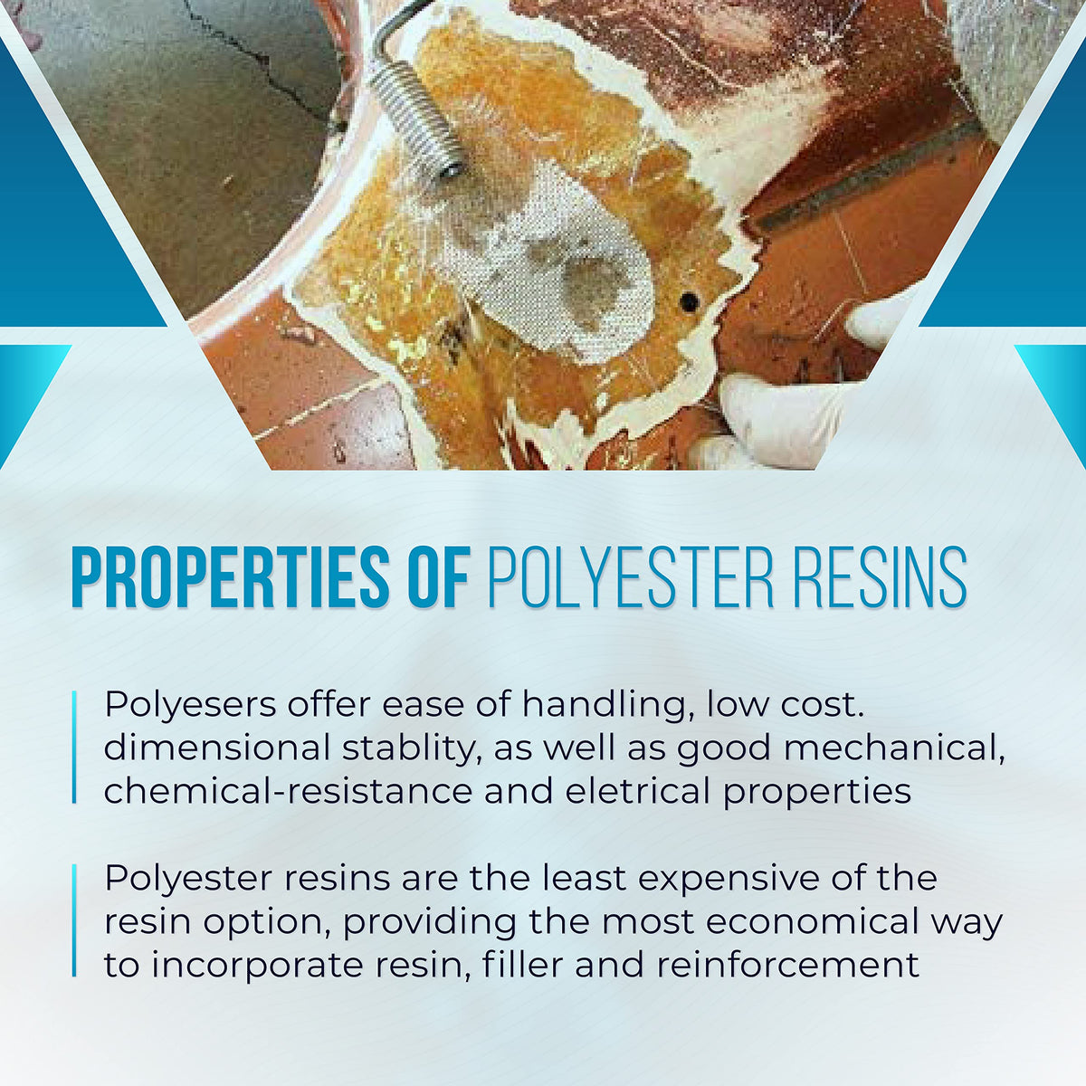True Composites resin alongside fiberglass cloth, ready-to-laminate setup advantage