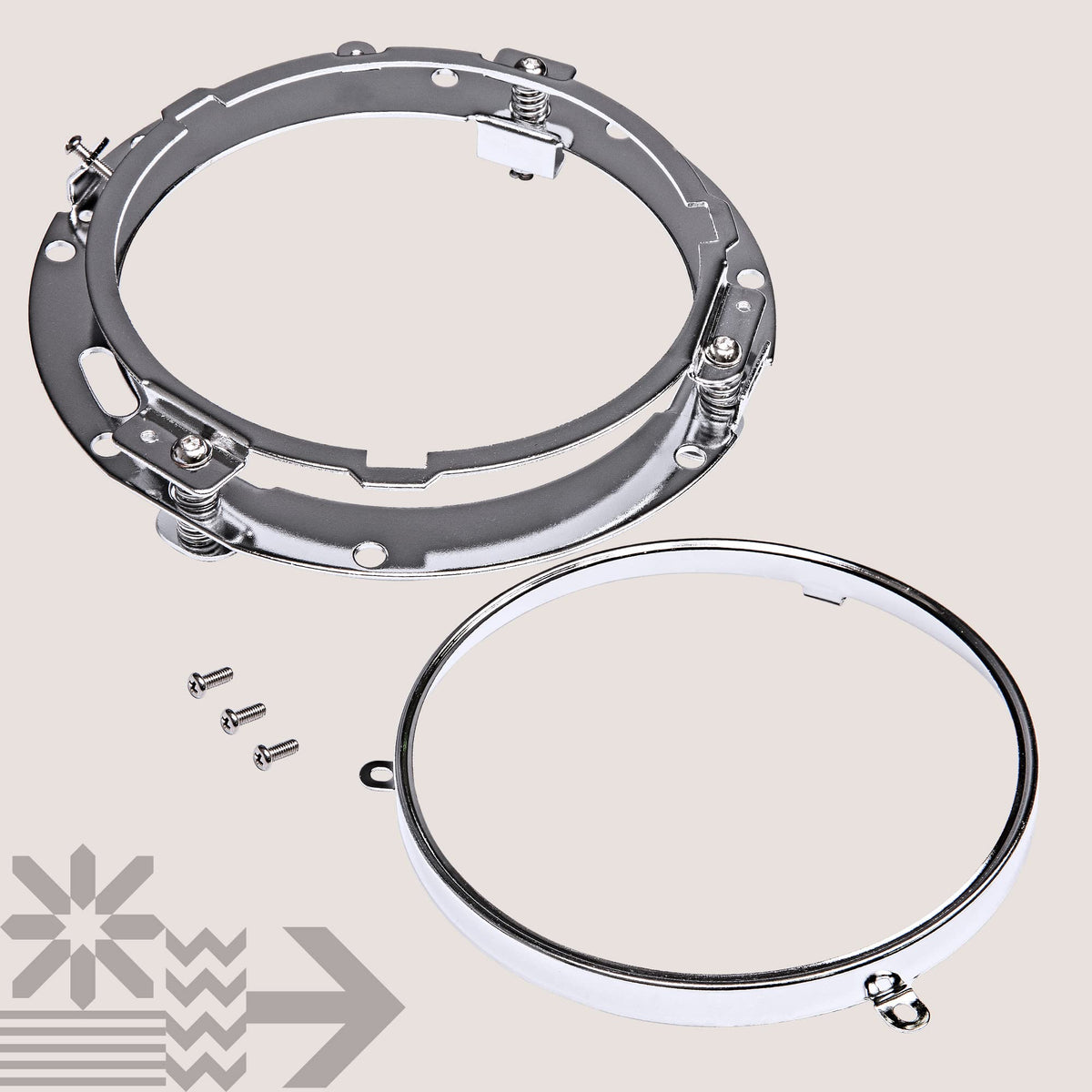 ONLINE LED STORE True Mods bracket hardware laid out for simple installation