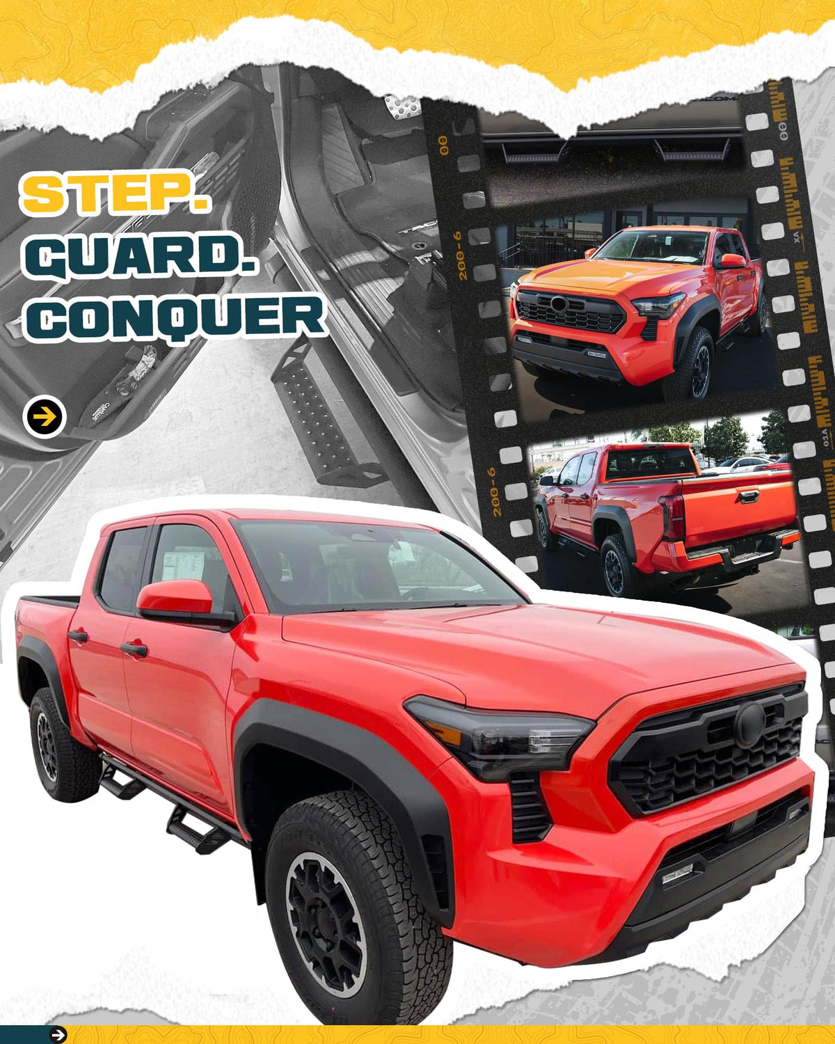Trumgeta on Tacoma in off-road setting demonstrating rugged protection