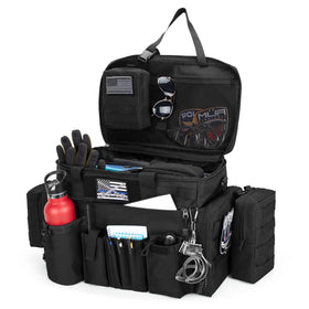 Trunab front seat organizer hung on car headrest showing quick access