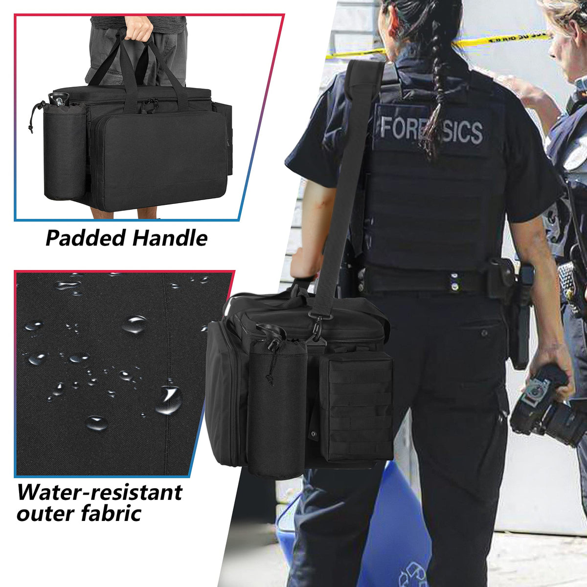 Trunab carried by officer demonstrating quick transition from car to foot patrol