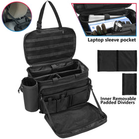 Trunab open main compartment with laptop sleeve protecting electronics on patrol