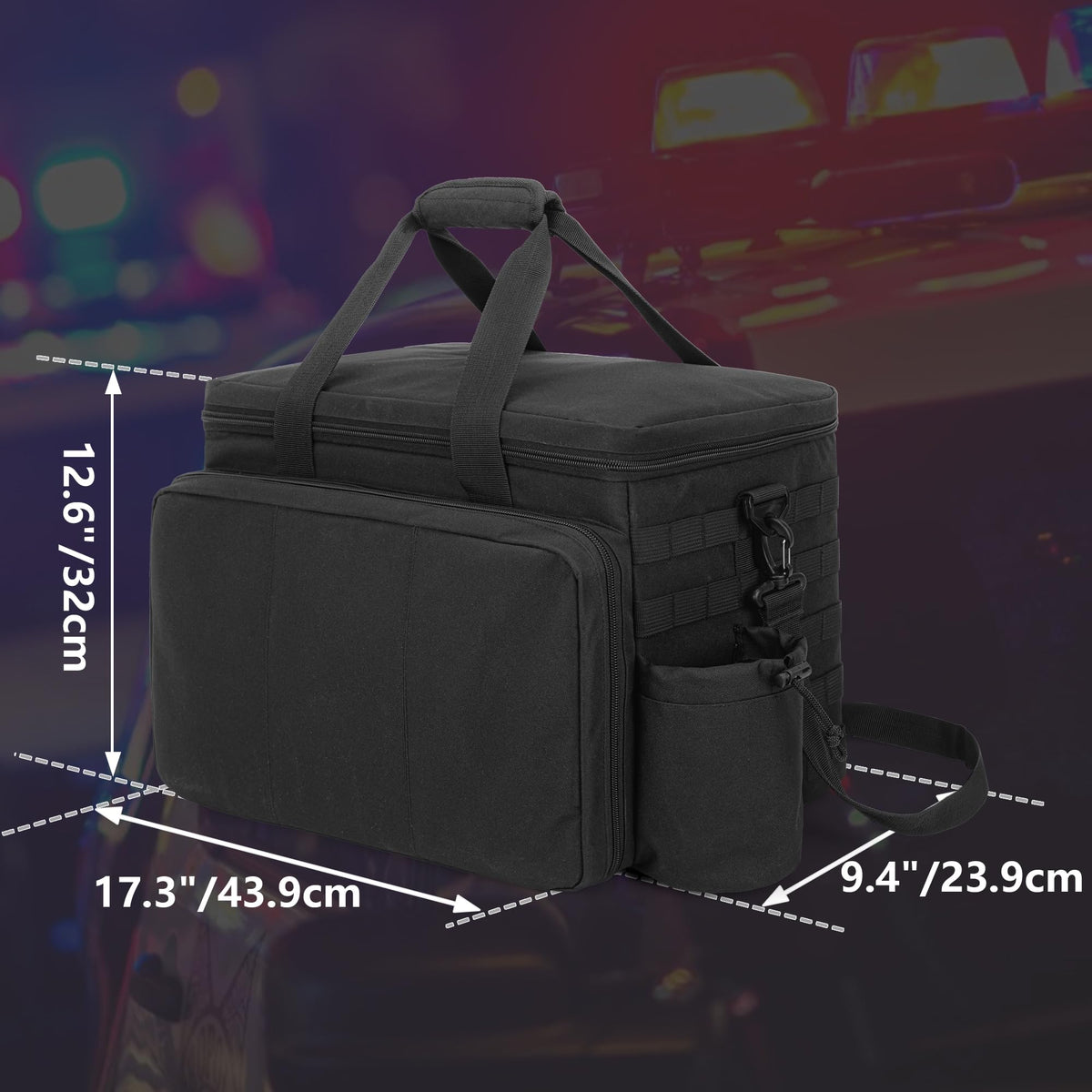 Trunab patrol bag rear view with ID window and slim back sleeve