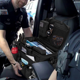 Trunab bag beside a car seat illustrating real-world size and scale
