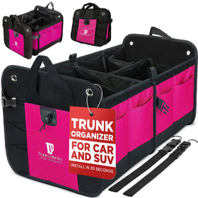 TRUNKCRATEPRO front view showing pink organizer and roomy compartments for tidy storage