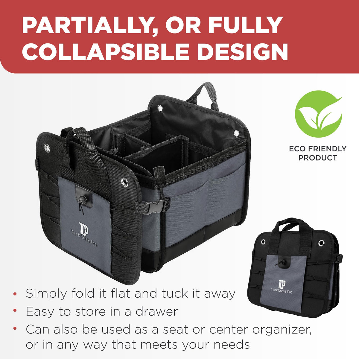 TRUNKCRATEPRO installed in SUV trunk holding gear to prevent shifting