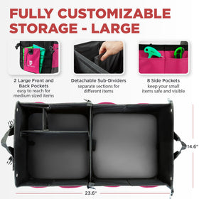 TRUNKCRATEPRO open organizer displaying removable dividers for customized organization