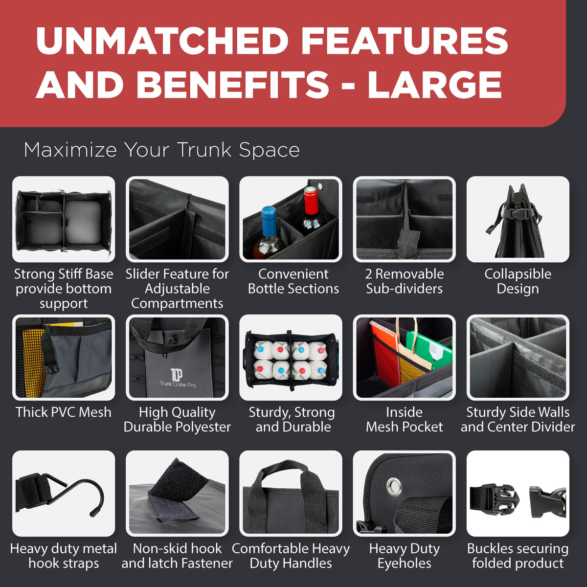 TRUNKCRATEPRO interior rigid base plates providing firm stable support