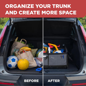 TRUNKCRATEPRO folded as seat organizer offering extra backseat storage