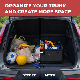 TRUNKCRATEPRO half-folded on seat showing versatile seat organizer benefit