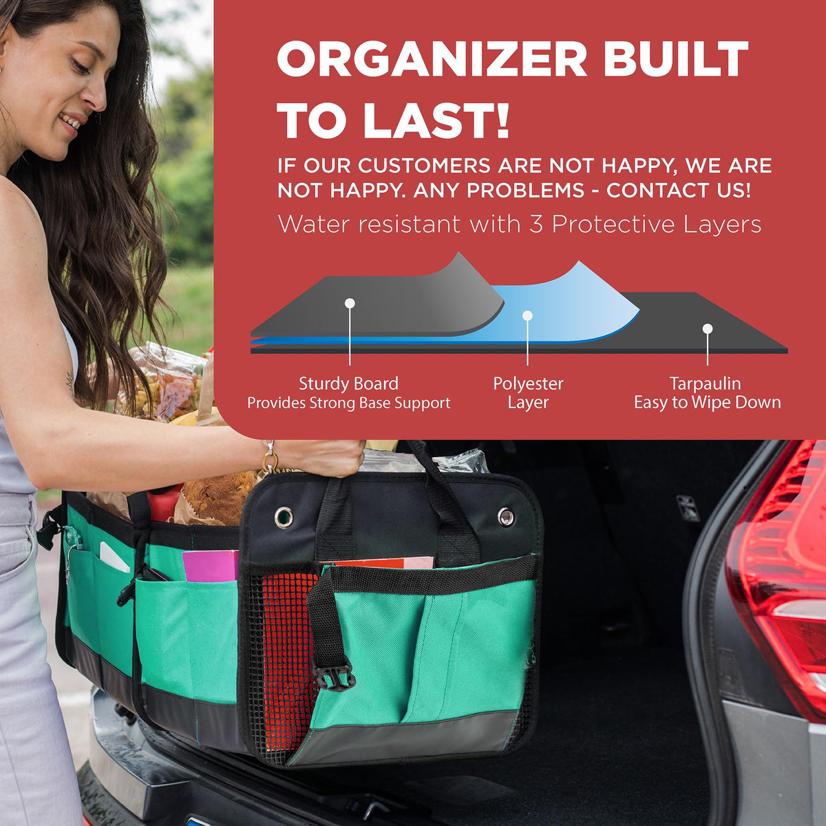 TRUNKCRATEPRO teal collapsed flat for compact storage benefit