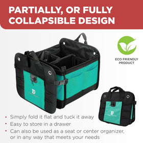 TRUNKCRATEPRO teal in SUV trunk illustrating space-saving benefit