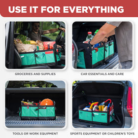 TRUNKCRATEPRO teal with groceries and gear showing secure transport benefit