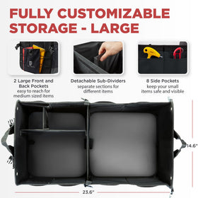 TRUNKCRATEPRO open interior view with dividers for organized storage benefit