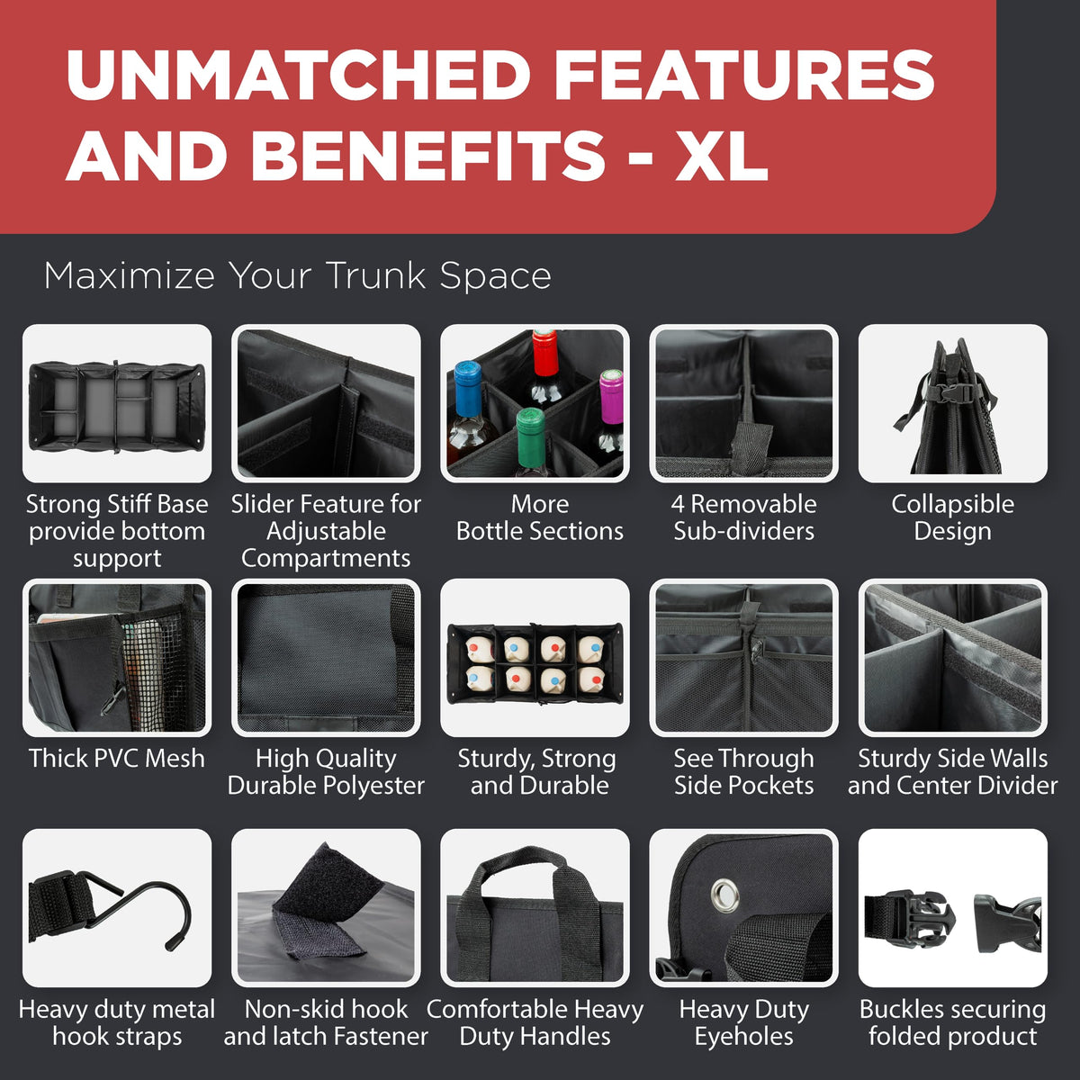 TRUNKCRATEPRO XL removable divider detail enabling customizable layout