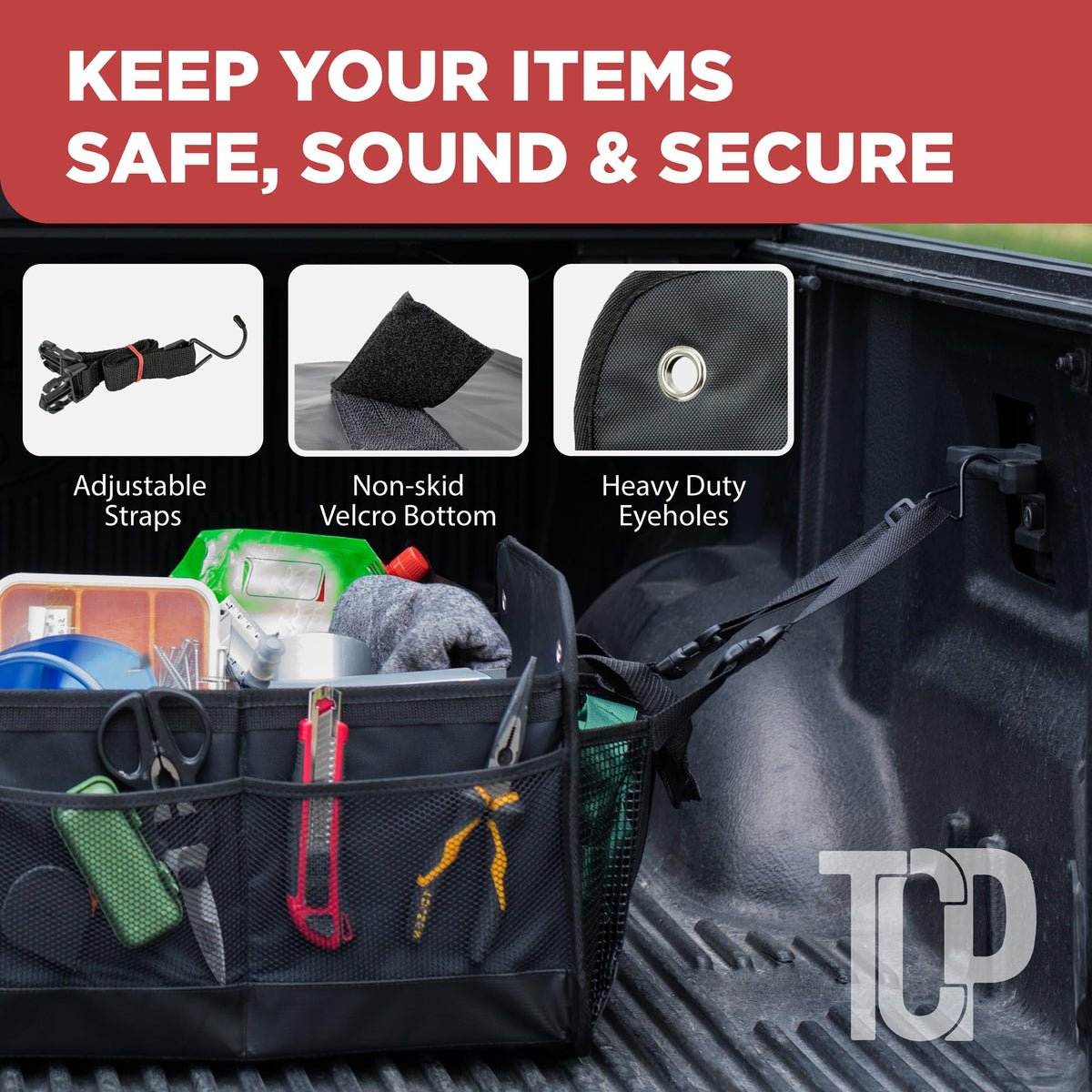 TRUNKCRATEPRO inside an SUV trunk demonstrating secure placement and improved cargo stability