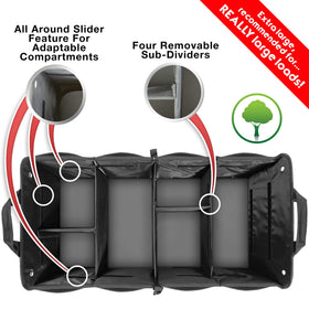 TRUNKCRATEPRO interior compartments with removable dividers for neat cargo separation