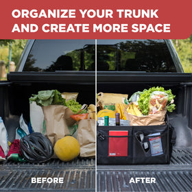TRUNKCRATEPRO XL loaded in SUV demonstrating stable cargo protection